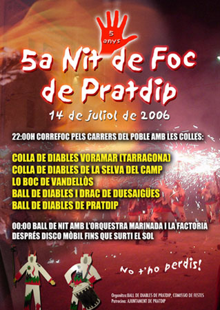 5a Nit de Foc de Pratdip. 14 de Juliol de 2006
