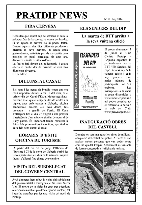 Noticies Pratdip Nº68 Juny 2014