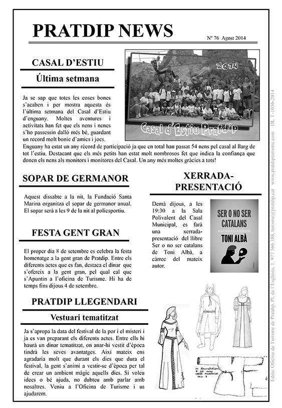 Noticies Pratdip Nº76 Agost 2014