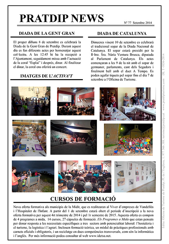 Noticies Pratdip Nº77 Setembre 2014