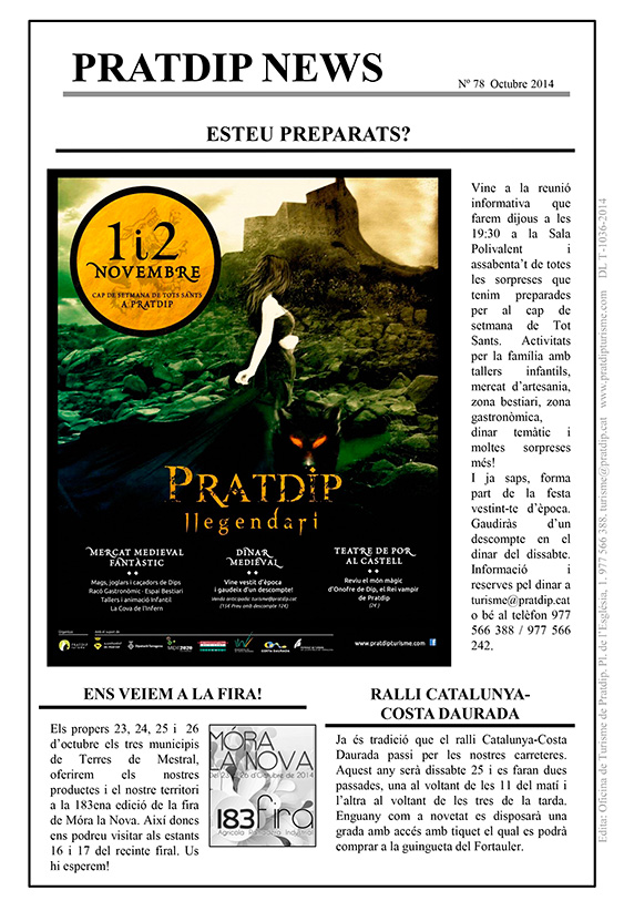 Noticies Pratdip Nº78 Octubre 2014