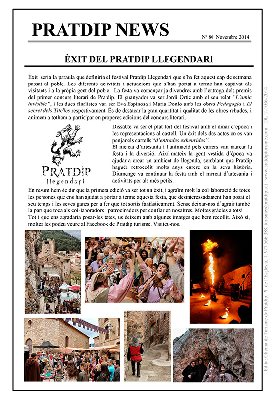 Noticies Pratdip Nº80 Novembre 2014