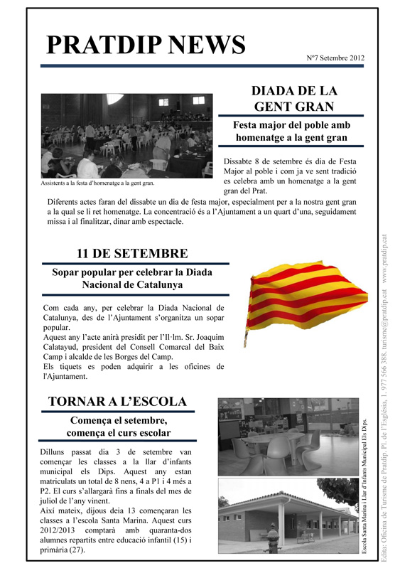 Noticies Pratdip Nº7 Setembre 2012