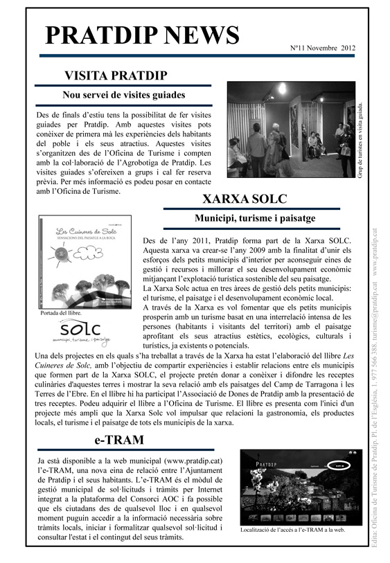 Noticies Pratdip Nº11 Novembre 2012