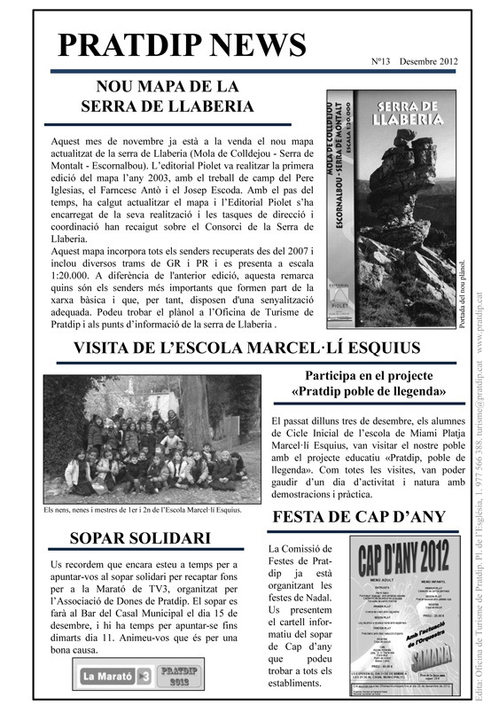 Noticies Pratdip Nº13 Desembre 2012