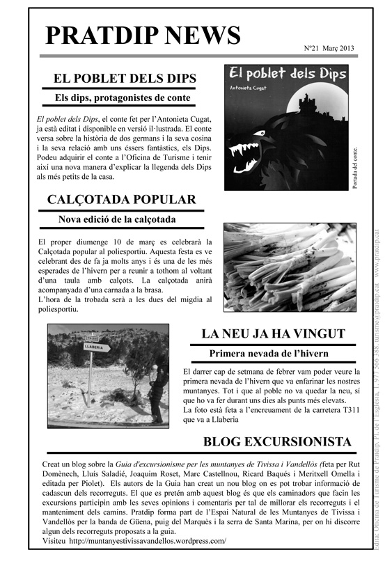 Noticies Pratdip Nº21 Març 2013
