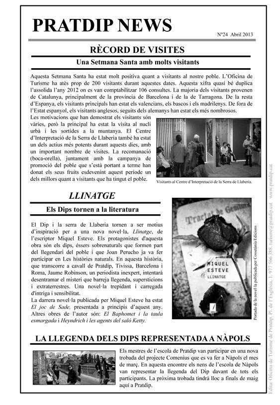 Noticies Pratdip Nº24 Abril 2013