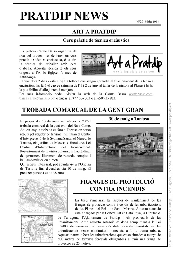 Noticies Pratdip Nº27 Maig 2013