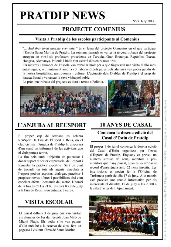 Noticies Pratdip Nº29 Juny 2013