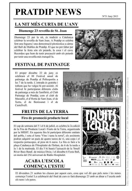 Noticies Pratdip Nº31 Juny 2013