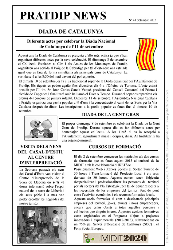 Noticies Pratdip Nº41 Setembre 2013