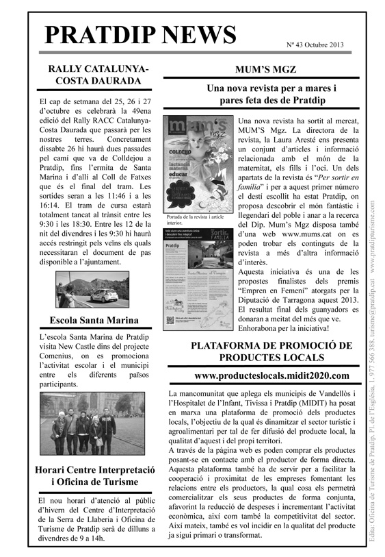 Noticies Pratdip Nº43 Octubre 2013