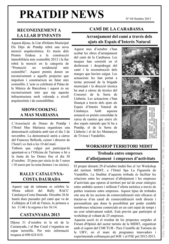 Noticies Pratdip Nº44 Octubre 2013