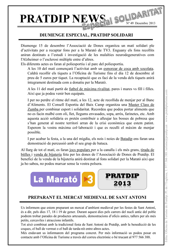 Noticies Pratdip Nº49 Octubre 2013