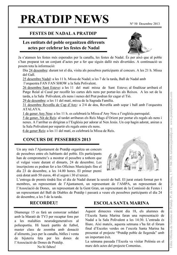 Noticies Pratdip Nº50 Decembre 2013