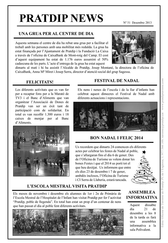 Noticies Pratdip Nº51 Decembre 2013