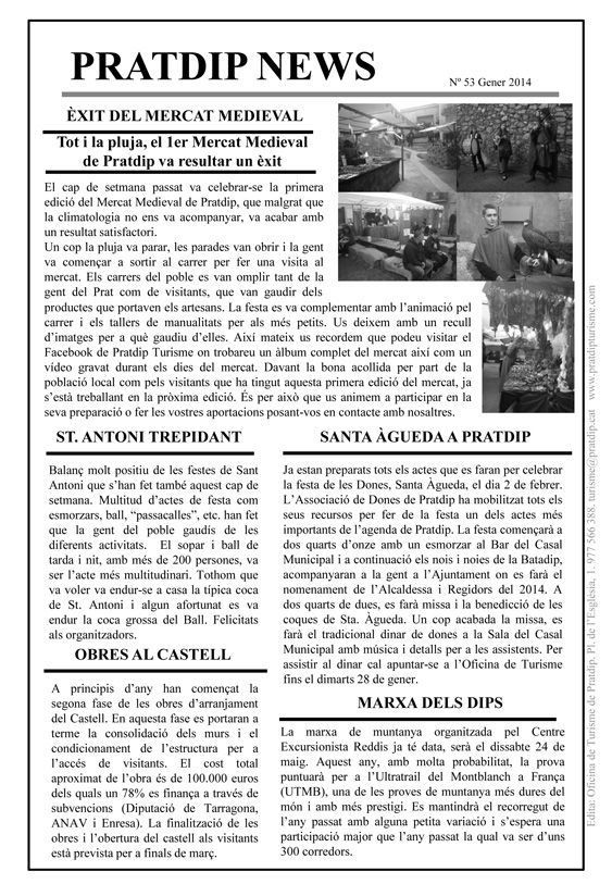 Noticies Pratdip Nº53 Gener 2014