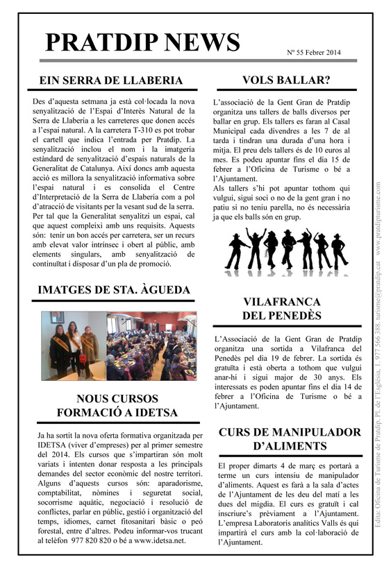 Noticies Pratdip Nº55 Febrer 2014