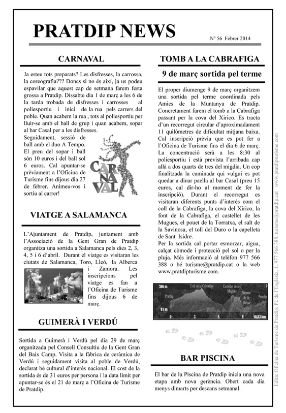 Noticies Pratdip Nº56 Febrer 2014