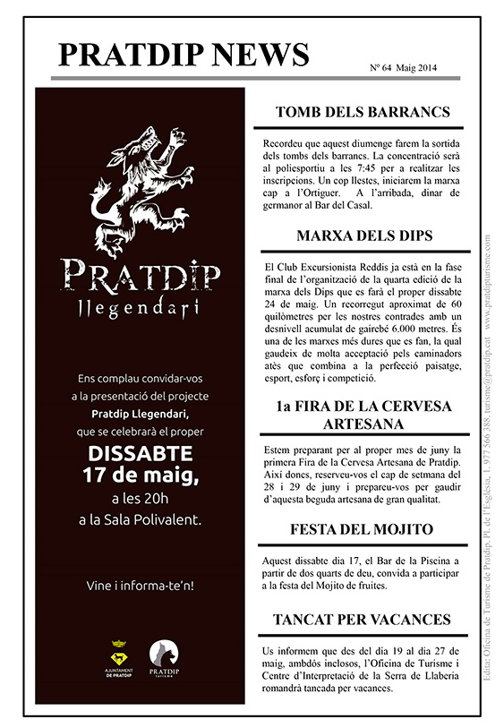 Noticies Pratdip Nº64 Maig 2014
