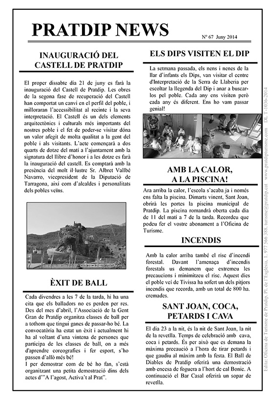 Noticies Pratdip Nº67 Juny 2014