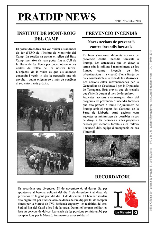 Noticies Pratdip Nº82 Novembre 2014