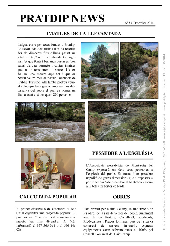 Noticies Pratdip Nº83 Novembre 2014